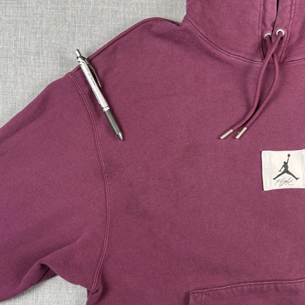 Jordan Hoodie Mens 2XL Purple Flight Patch Pullover Fleece Sweatshirt DA9816-610 - Picture 3 of 13